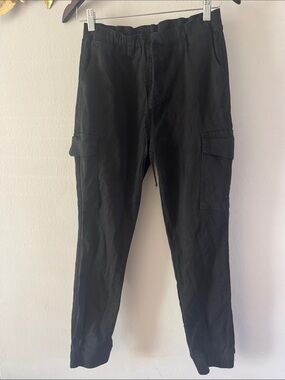 Almost Famous Black Cargo Pants with Side Flap Pockets